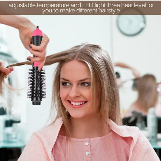 2-in-1 Black-Purple Negative Ion Hot Air Styler Brush - 7-Level Temp & 3-Gear Speed, Fast Drying Blow Dryer & Volumizing Straight/Curling Comb - Image 6