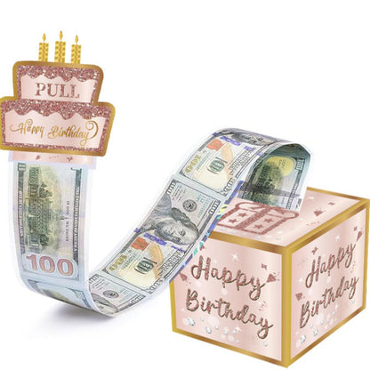 01 Pink-Gold Christmas Surprise Money Pull Box - Double-Layer Digital Design for Festive Gifts, Birthday, and Holiday Party Decor - Image 2