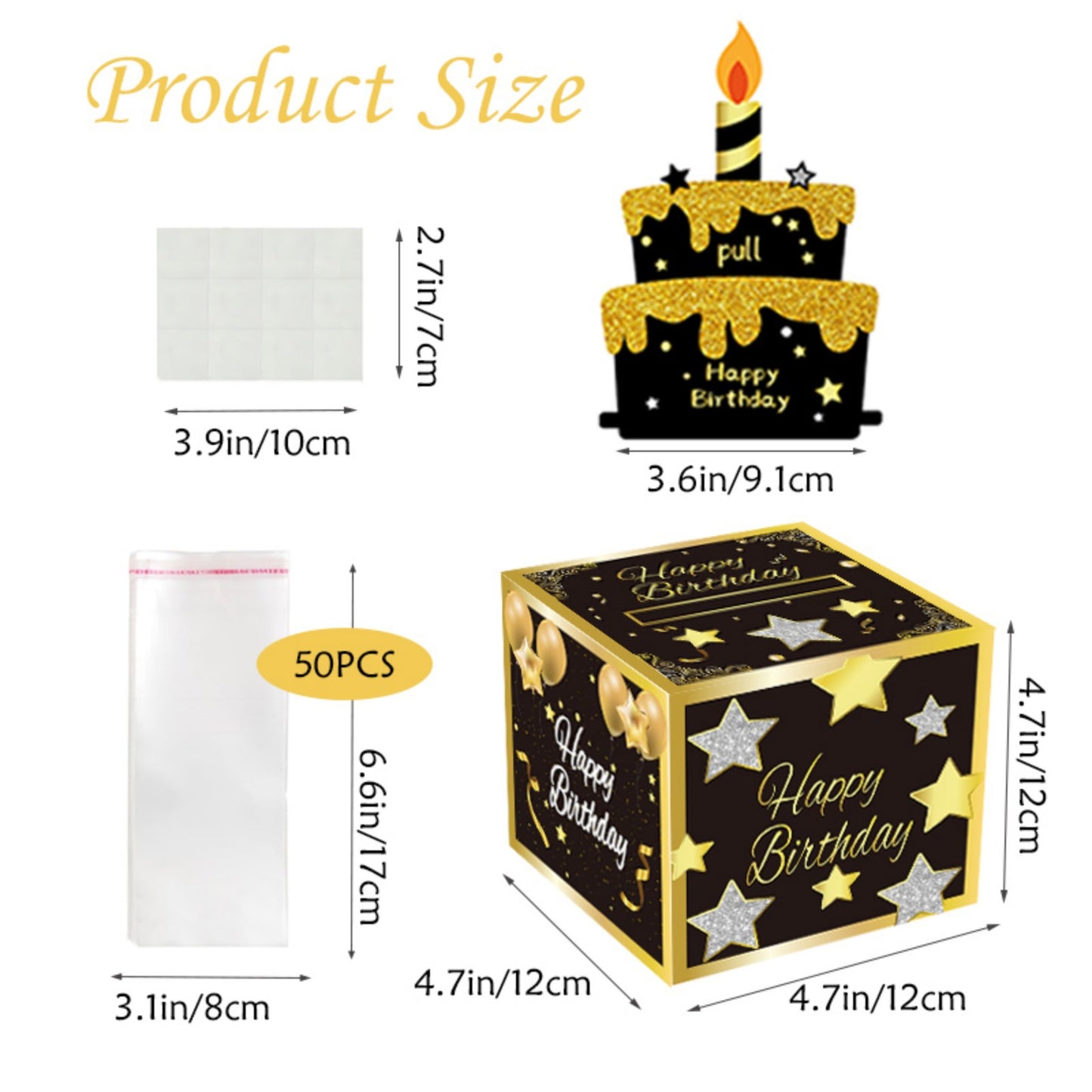 03 Black-Gold Christmas Surprise Money Pull Box - Double-Layer Digital Design for Festive Gifts, Birthday, and Holiday Party Decor - Image 3