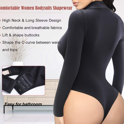 Size S Black Women's Sexy T-Back Bodysuit Thong Leotard - Milk Silk Round Neck Slim Fit Jumpsuit Base Layer - Image 4