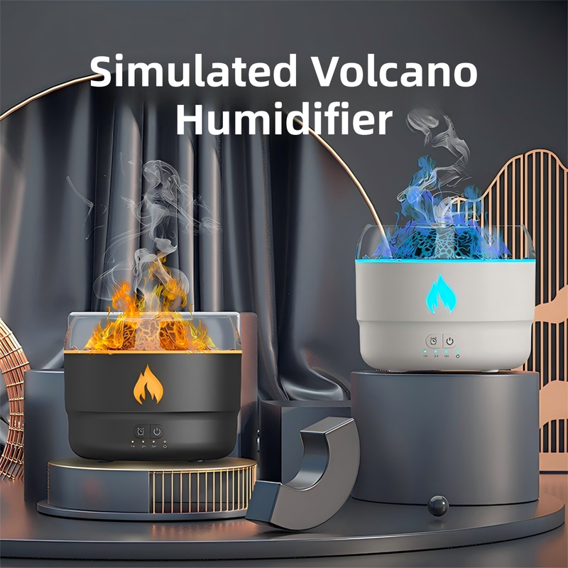 176 White Simulation Turret Diffuser & Humidifier - Smart Timer Ultrasonic Mister with Volcano Lava Crack Shell and Colorful Light - Image 3