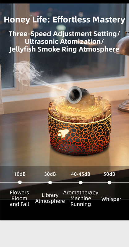 176 White Simulation Turret Diffuser & Humidifier - Smart Timer Ultrasonic Mister with Volcano Lava Crack Shell and Colorful Light - Image 6