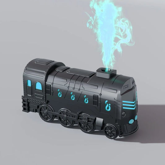 War-Armor Ultrasonic Train Humidifier & Aroma Diffuser - Large & Fine Mist Output, Water Shortage and Power-Off Protection with 7-Color LED & Mechanical Button and Remote Dual Control