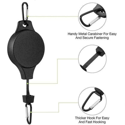3PCS Black Retractable Hanging Basket Pulley System & 3PCS Heavy Duty Stainless Steel S-Hooks Combo - Garden Plant Hanger(Max Load 5KG) - Image 2