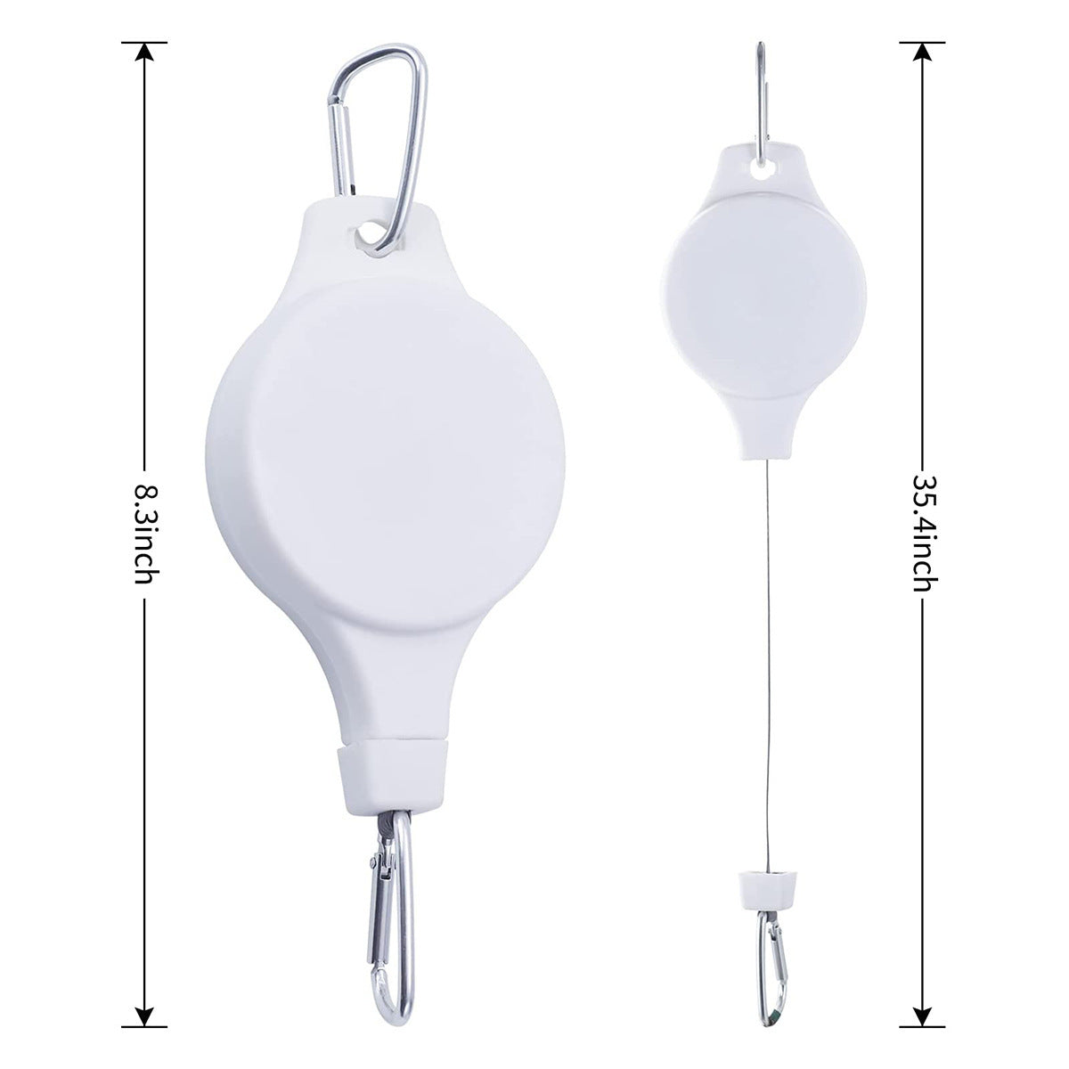 3PCS White Retractable Hanging Basket Pulley System & 3PCS Heavy Duty Stainless Steel S-Hooks Combo - Garden Plant Hanger(Max Load 5KG) - Image 3