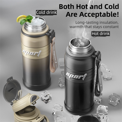 Green 680ml Large Capacity Sports Insulated Tumbler - 316 Stainless Steel Straw Water Bottle, Dual-Use Lid for Travel & Outdoors - Image 3