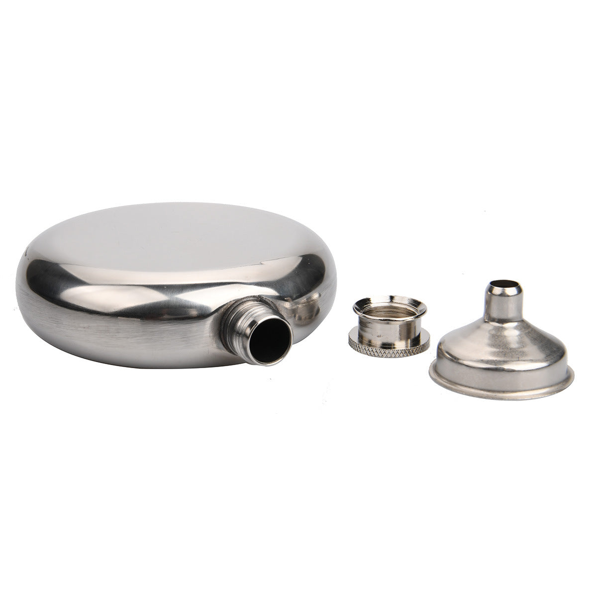2-Pack Portable 5OZ Mirror Finish Round Hip Flask for Outdoor & Travel - Stainless Steel Pocket Liquor Bottle with Small Funnel Included - Image 2