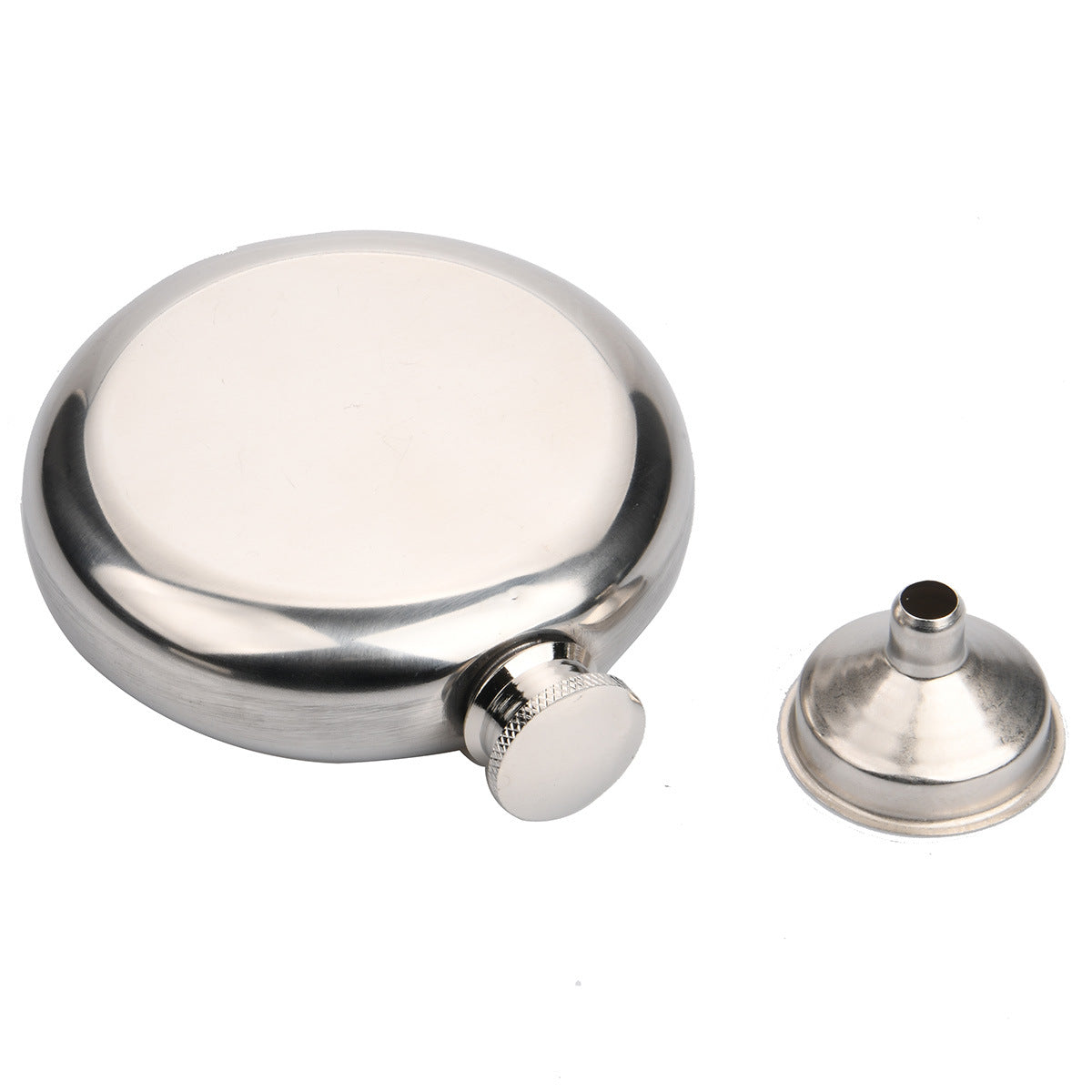 2-Pack Portable 5OZ Mirror Finish Round Hip Flask for Outdoor & Travel - Stainless Steel Pocket Liquor Bottle with Small Funnel Included - Image 3