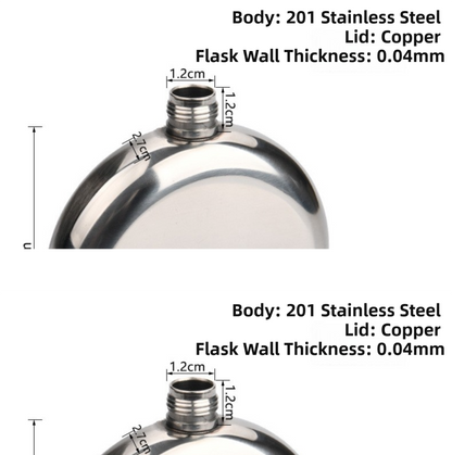 2-Pack Portable 5OZ Mirror Finish Round Hip Flask for Outdoor & Travel - Stainless Steel Pocket Liquor Bottle with Small Funnel Included - Image 4