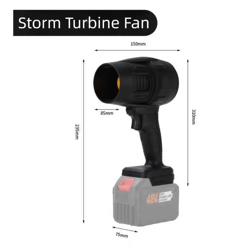 Red Ultra-High Power Cordless Turbine Air Blower With Lithium Battery & Australian Plug Kit - 30,000 RPM High Velocity and Lightweight Operation for Leaf Blowing, Snow Removal & Multi-Use - Image 2
