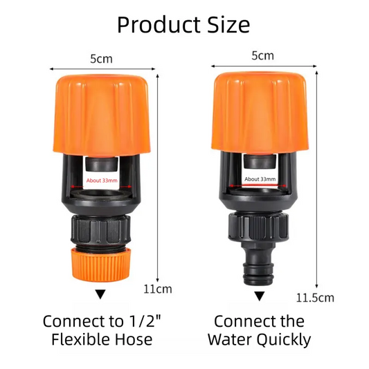 2-Pack Orange Universal Nipple Connector for Mixer Taps up to 3.3CM  -  Plastic Leak-Proof Hose Fitting, Kitchen & Garden Tap Adapter - Image 4