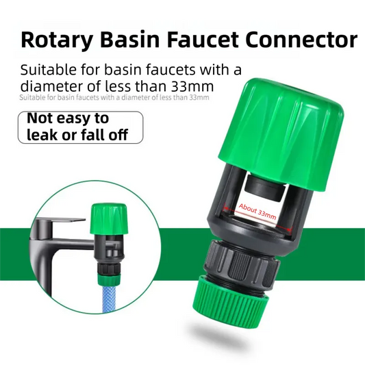 2-Pack Green Universal Quick Connector for Taps Up To 3.3CM WIth Leak-Proof Design - Kitchen & Bathroom Mixer Tap to Garden Hose Adapter - Image 3