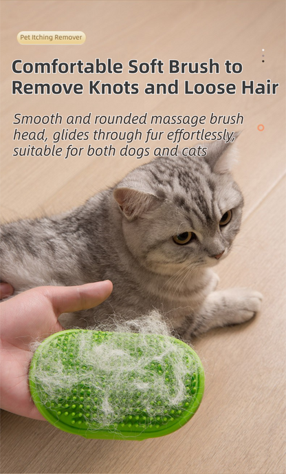 3-Pack Pink Multi-Functional Adjustable Silicone TPR Pet Grooming Massage Brush - for De-Shedding, and Furniture Scratching - Image 3