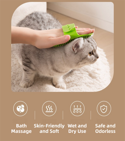 3-Pack Pink Multi-Functional Adjustable Silicone TPR Pet Grooming Massage Brush - for De-Shedding, and Furniture Scratching - Image 4