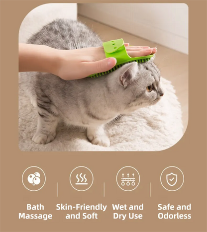 3-Pack Yellow Multi-Functional Adjustable Silicone TPR Pet Grooming Massage Brush - for De-Shedding, and Furniture Scratching - Image 4