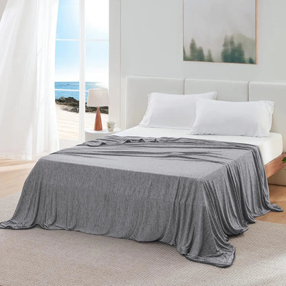 Blue Cooling Throw Blanket 100x150CM - Ultra Lightweight Breathable All-Season Quilt, Hand / Machine Washable - Image 2