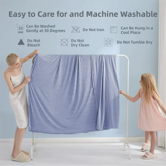 Blue Cooling Throw Blanket 100x150CM - Ultra Lightweight Breathable All-Season Quilt, Hand / Machine Washable - Image 6