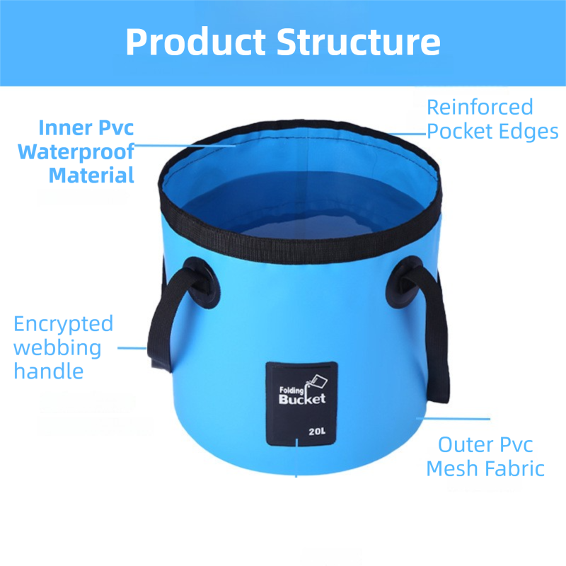 20L Yellow Outdoor PVC Folding Water Bucket - Portable Fishing Barrel, Camping Water Storage, Car Washing Bag - Image 3