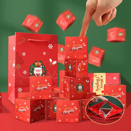 Red Pop-Up Jumping Gift Box Set (20 Bouncing Boxes) - Christmas / Valentine's Day Creative Surprise Gift Kit for Cash & Tiny Gift - Image 3