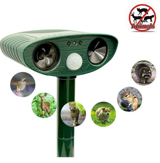 Model 703 Solar Powered Animal Repeller - Advanced Ultrasonic, Alarm & Flashing Light System - Image 2