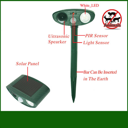 Model 703 Solar Powered Animal Repeller - Advanced Ultrasonic, Alarm & Flashing Light System - Image 4