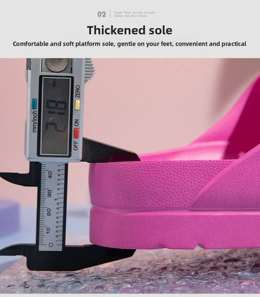 #40 Pink Thick Sole Buckle Slide Sandals(Fits Foot L 23 CM) - EVA Comfortable & Non-Slip Birkenstock Style Sandals for Casual Wear - Image 3