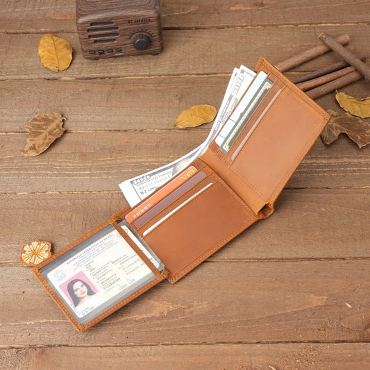 Style 1 To My Son Embossed Genuine Cowhide Leather Men's Wallet (Gift Giver: Love Mom) - Anti-Theft RFID Blocking - Personalized Dad & Mom Gift - Image 2