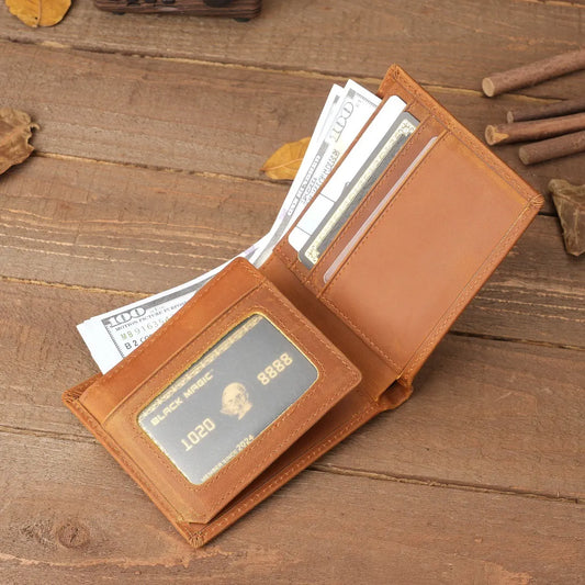 Style 2 Genuine Cowhide Leather Wallet - RFID Protection, VH1104 Dad to Son Gift with To My Son Embossed Message - Image 3