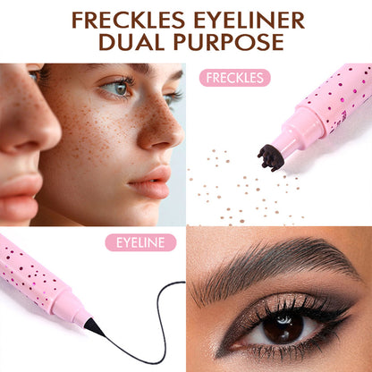 2-Pack #02 Medium 2-in-1 Double-Headed Freckle Pen & Eyeliner - Natural & Long-Lasting, Easy Coloring for Sun-Kissed Look - Image 2