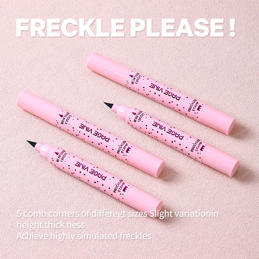 2-Pack #03 Dark 2-in-1 Double-Headed Freckle Pen & Eyeliner - Natural & Long-Lasting, Easy Coloring for Sun-Kissed Look - Image 3