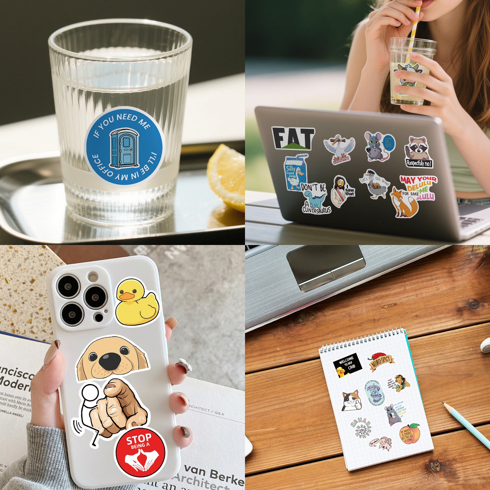 300 Pcs Prank Meme Graffiti Stickers Pack - Waterproof PVC Personalized Decals for Laptop, Luggage, Water Bottle DIY Decoration - Image 2