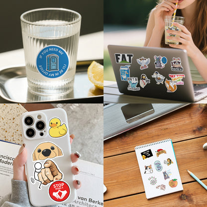 300 Pcs Prank Meme Graffiti Stickers Pack - Waterproof PVC Personalized Decals for Laptop, Luggage, Water Bottle DIY Decoration - Image 2