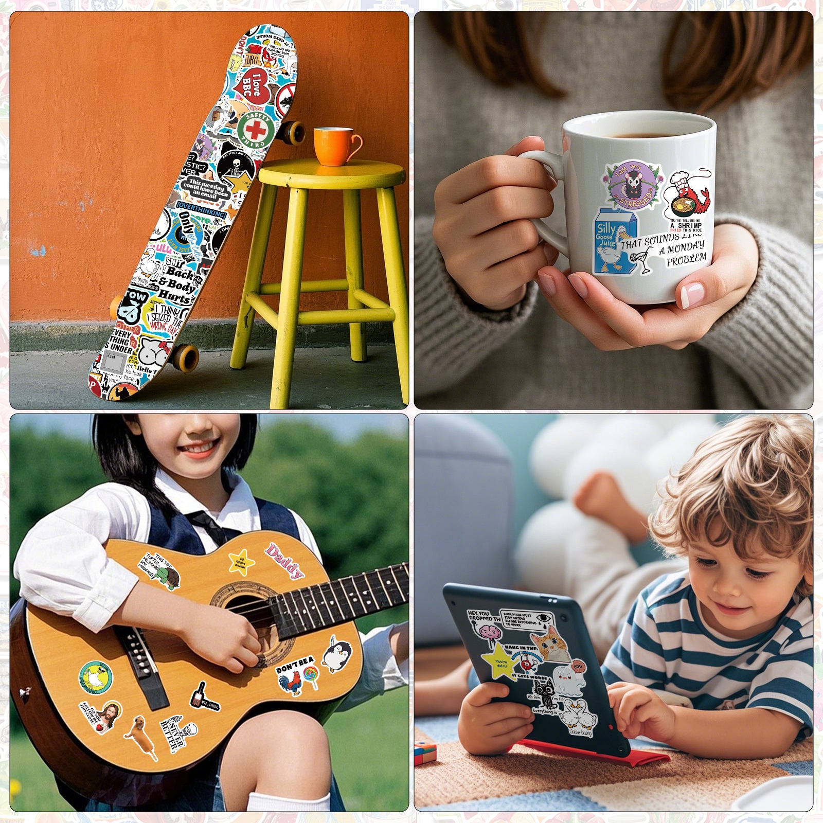 300 Pcs Prank Meme Graffiti Stickers Pack - Waterproof PVC Personalized Decals for Laptop, Luggage, Water Bottle DIY Decoration - Image 3