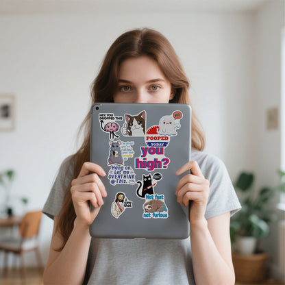 300 Pcs Prank Meme Graffiti Stickers Pack - Waterproof PVC Personalized Decals for Laptop, Luggage, Water Bottle DIY Decoration - Image 4