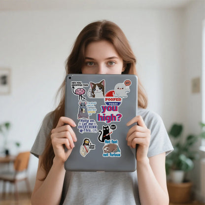 300 Pcs Prank Meme Graffiti Stickers Pack - Waterproof PVC Personalized Decals for Laptop, Luggage, Water Bottle DIY Decoration - Image 4