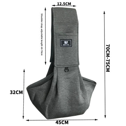 Dark Grey Adjustable Pet Carrier Sling Bag - Comfortable Wide Shoulder Strap Crossbody Tote for Cats and Small Dogs (Up to 13 lbs) - Image 4