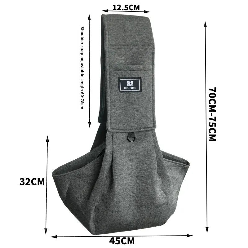Dark Grey Adjustable Pet Carrier Sling Bag - Comfortable Wide Shoulder Strap Crossbody Tote for Cats and Small Dogs (Up to 13 lbs) - Image 4