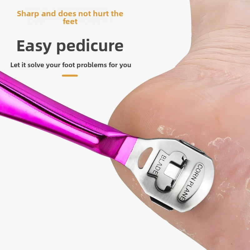 2-Pack Stainless Steel Foot Planer and Callus Remover - Professional Pedicure Tool for Dead Skin and Hard Calluses (Rose Red) - Image 4