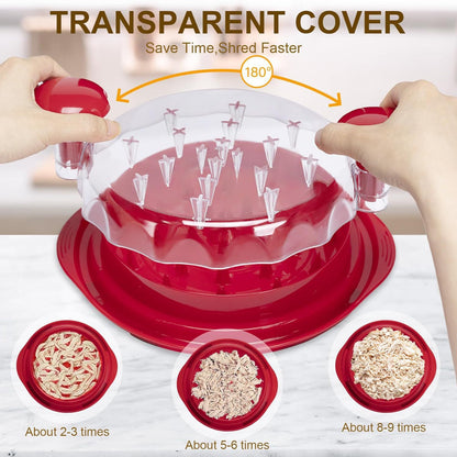 Black Chicken Shredder Machine with Transparent Lid & Brush - Manual Meat Chopper and Pulverizer for Cooked Chicken and Pet Food - Image 5