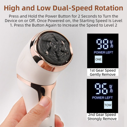 Black Portable Electronic Pedicure File Set -  Waterproof Electric Foot Callus Remover with Dual-Speed and LCD Display, USB Rechargeable - Image 3