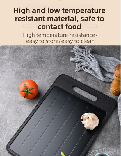 Beige Aluminum Fast Thawing Dual-Sided Cutting Board(31x21CM) - Multifunctional Kitchen Tool with Garlic Grinder and Knife Sharpener - Image 6