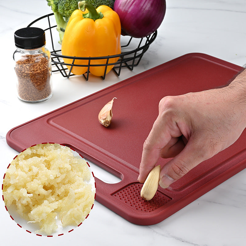 Grey Aluminum Fast Thawing Dual-Sided Cutting Board(31x21CM) - Multifunctional Kitchen Tool with Garlic Grinder and Knife Sharpener - Image 4