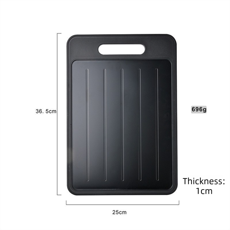 Black Aluminum Alloy Fast Thawing Dual-Sided Cutting Board(36.5x25CM) - Multifunctional Kitchen Tool with Garlic Grinder and Knife Sharpener - Image 2