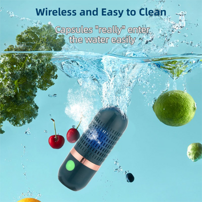 Blue Wireless Capsule Fruit and Vegetable Purifier(16x5.4CM) - Portable Food Disinfection & Sterilization Cleaner, 99.9% Bacteria Removal - Image 2
