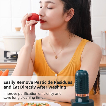 Blue Wireless Capsule Fruit and Vegetable Purifier(16x5.4CM) - Portable Food Disinfection & Sterilization Cleaner, 99.9% Bacteria Removal - Image 4