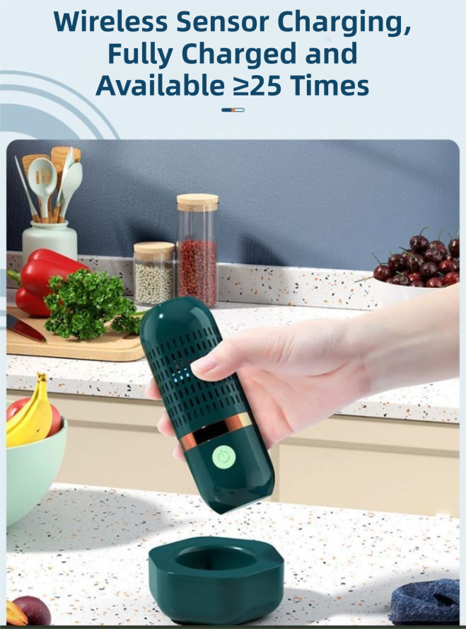 Green Wireless Capsule Fruit and Vegetable Purifier(16x5.4CM) - Portable Food Disinfection & Sterilization Cleaner, 99.9% Bacteria Removal - Image 7