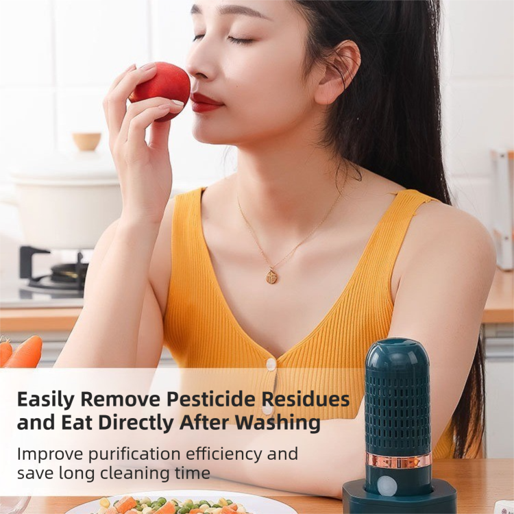 Yellow Wireless Capsule Fruit and Vegetable Purifier(16x5.4CM) - Portable Food Disinfection & Sterilization Cleaner, 99.9% Bacteria Removal - Image 4