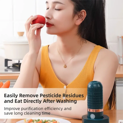 Yellow Wireless Capsule Fruit and Vegetable Purifier(16x5.4CM) - Portable Food Disinfection & Sterilization Cleaner, 99.9% Bacteria Removal - Image 4