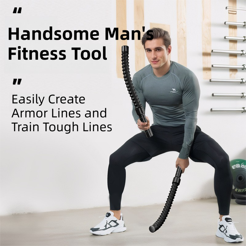 1-Pair Black Cordless Battle Ropes for Strength and Conditioning Training - Professional Muscle Power Workout System - Image 3