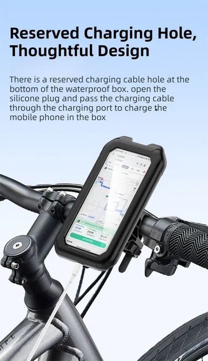 Black Bicycle Waterproof Phone Holder - Handlebar Mount with Sensitive Touch Screen, Anti-Drop & 360° Rotation Case for Navigation (Up to 7-inch Phones) - Image 6